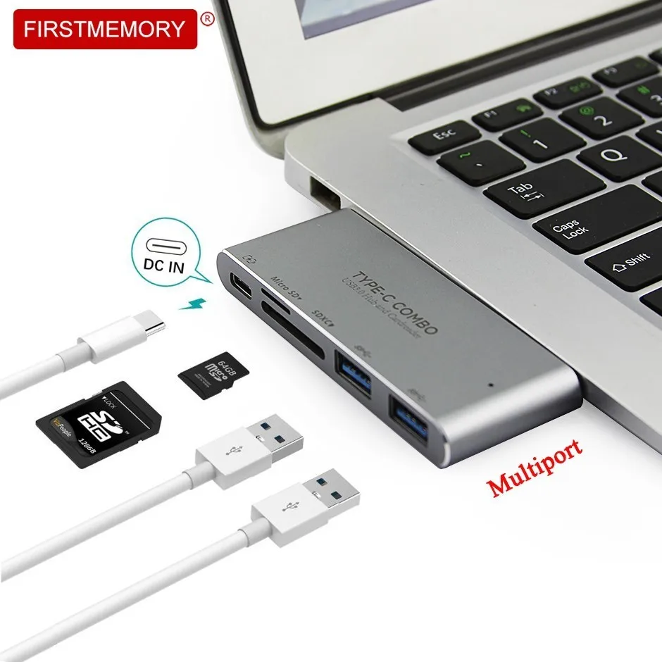 

Type-C Hub High Speed 5-in-1 Multiport USB C HUB With TF/SD Card Reader Power Delivery PD-Power For Mac Book Pro, Surface Pro