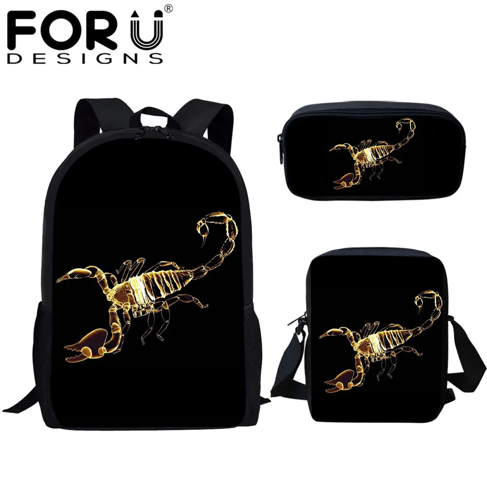 FORUDESIGNS/модные детские школьные сумки с принтом Большой Вместительный рюкзак для