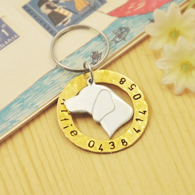 personalized beagle dog id tag hand stamped pet id customized dog