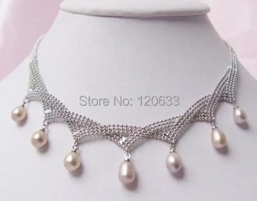 

lady's gift 7-9mm Purple Akoya pearl pendant necklace AAA long 17inch Solid hook wholesale