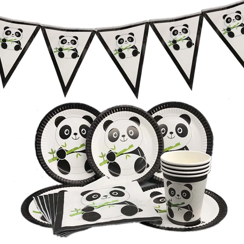 Omilut Panda одноразовая скатерть/тарелки/чашки/бумажные принадлежности для детского