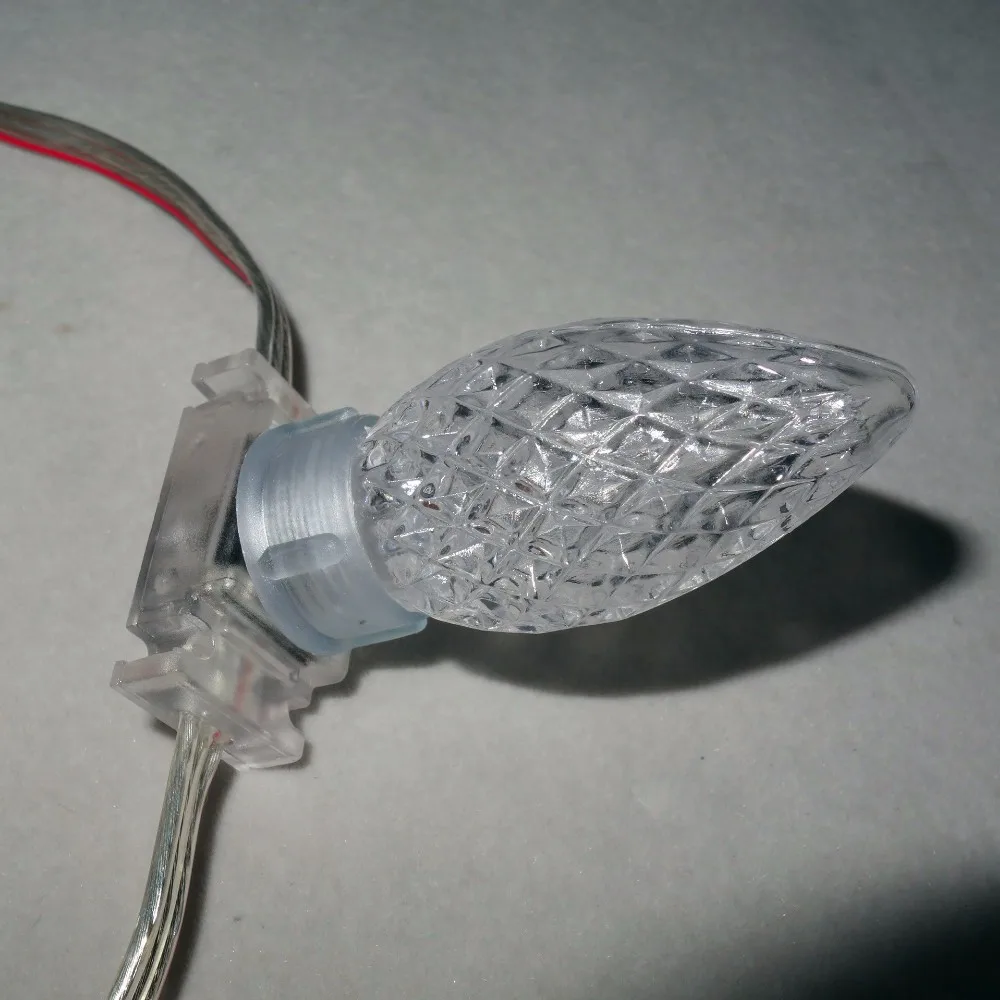 

50nodes C9 DC12V TM1804 LED pixel string;IP68;with epoxy resin filled;transparent PC material and clean wire