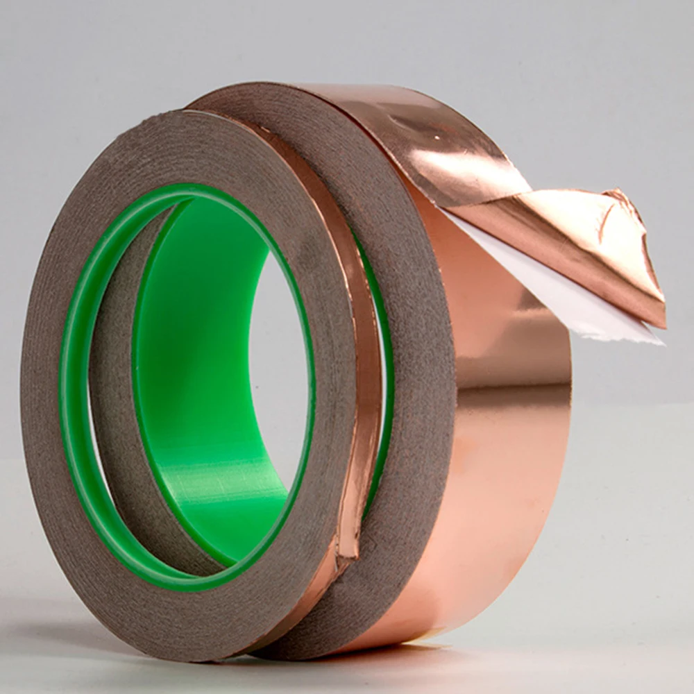 2Pcs 5MM X 20M Conductive Copper Foil Tape Strip High Temperature Self