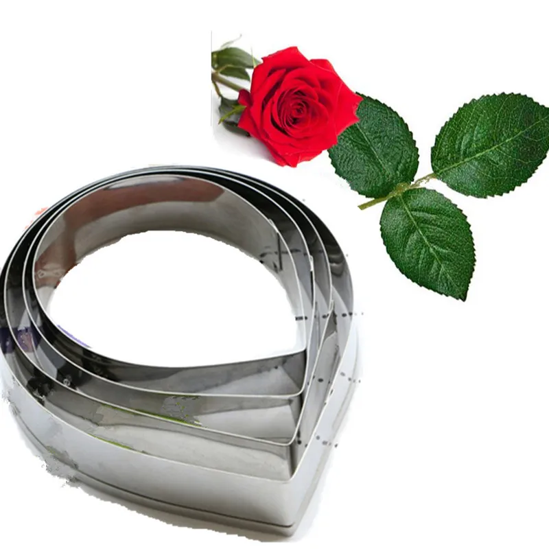 Newest 4PCS/Lot Big Size Stainless Steel Rose Cake Mould Dia 10/9/8/7cm DIY Kitchen Stencils Gumpaste Fondant Decor Baking Tools | Дом и сад