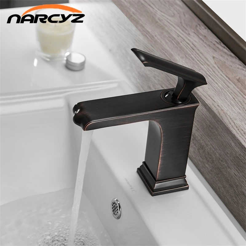 

Retro Basin Faucet Black Faucet Torneira Para Banheiro Taps Bathroom Sink Faucet Single Hole Hot Cold Mixer Tap Crane B579