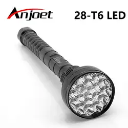 Anjoet 28 x T6 светодиодный 40000 люмен Высокая мощность 5 режимов блики Фонарь работает лампа прожектор акцент кемпинговый фонарь