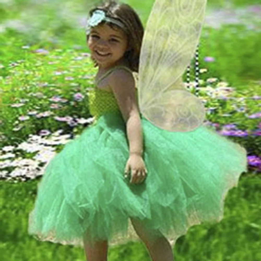 Tinkerbell Girl Magic Fairy Birthday Party Dress Little Girls Fairy Dress up Play Vacation