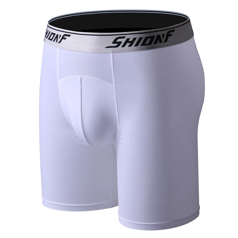 

Ice silk long plus 3D high flexible 6XL Big size style Men super thin boxer pants underwears quick-drying cool 1110 tight sport