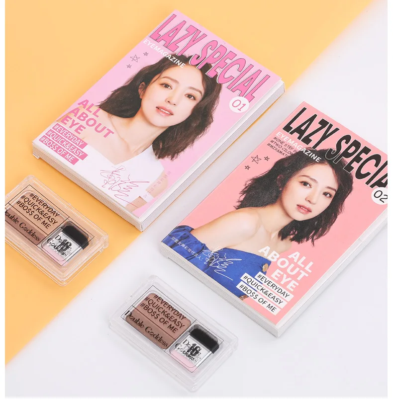 

Lazy gradient two-color eye shadow 2.5g beginners do not faint waterproof eye shadow plate student girls wearing eye shadow