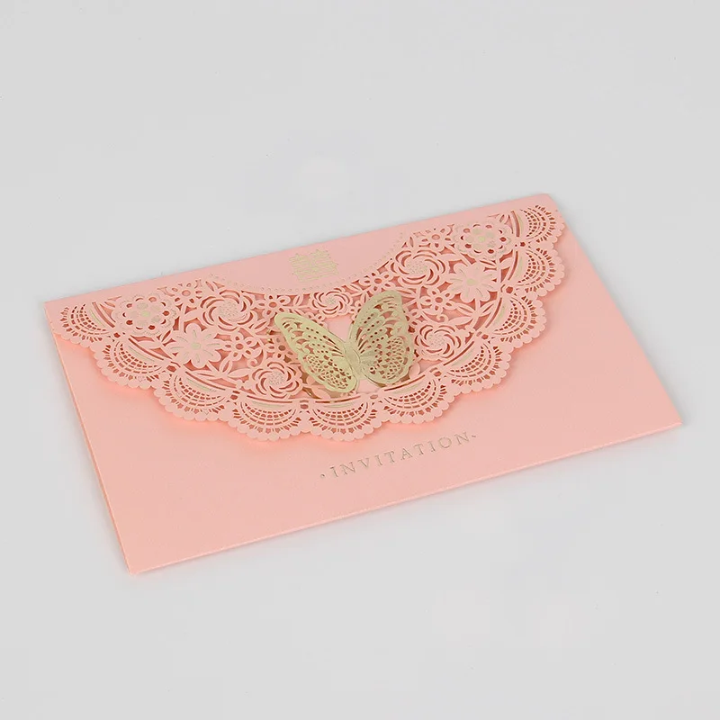  50pcs Laser Hollow Creative Party Invitation Wedding Engagement Valentine's Day Anniversary Special - 32951245227