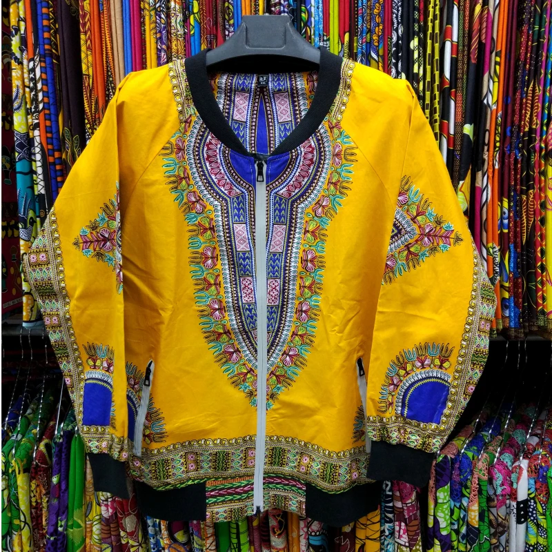 Африканский dashiki Бейсбол Куртка хип-хоп Африка Базен Riche одежда 3D принтом молния Батик Пальто Куртка-бомбер A61205