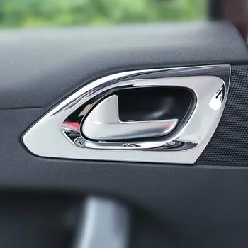 

ABS Chrome Car Styling For 2014 2015 2016 2017 Peugeot 2008 Accessories inner door Bowl protector frame Panel Cover Trim