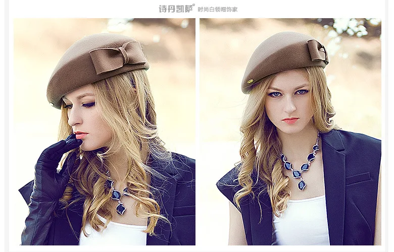 2018 Autumn And Winter Female Painter Hat Warm Woolen Hat Hat Lady Stewardess Hat Beret Fashion Hat ACD18 (13)