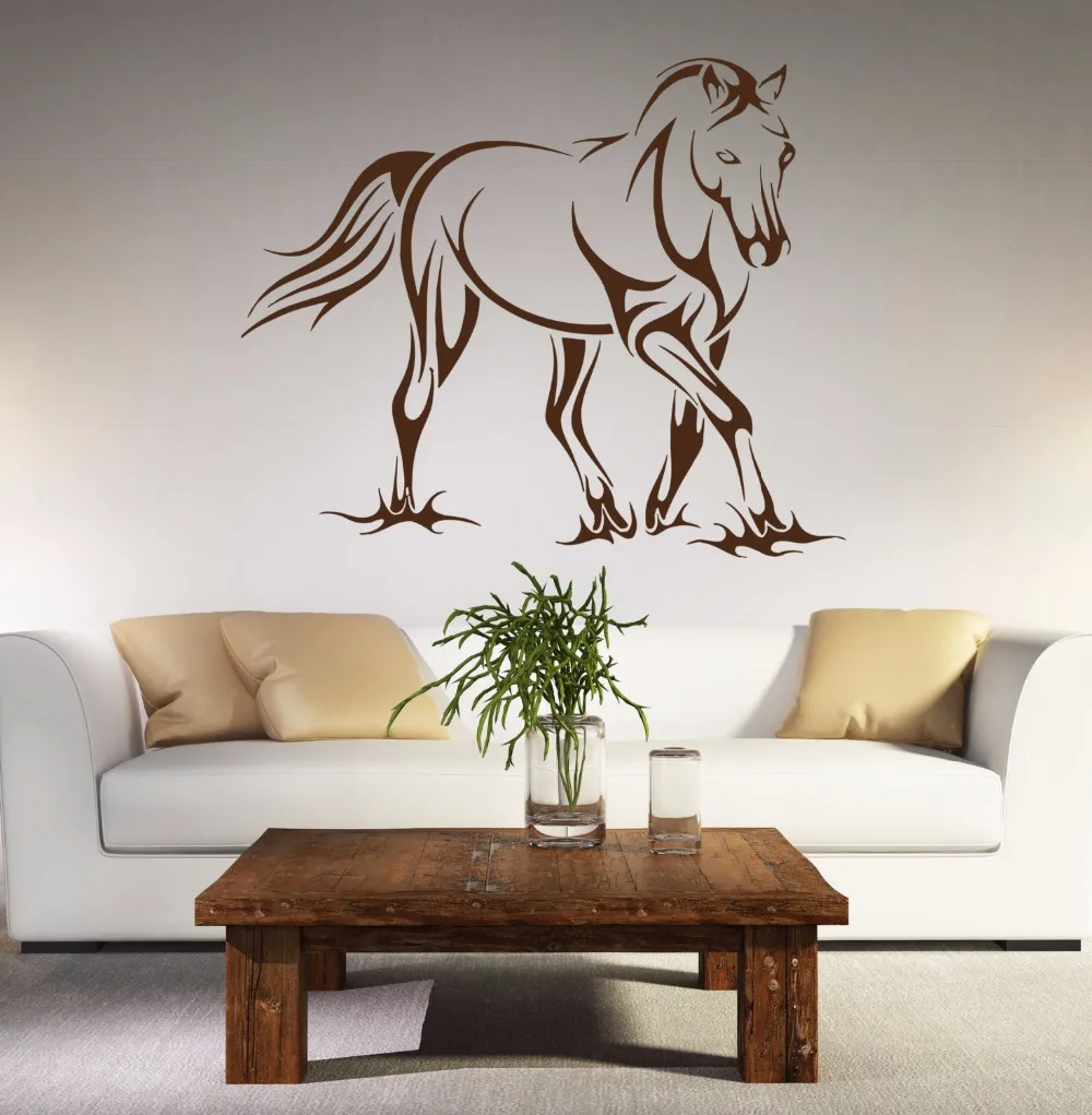 

Horse Animal Vinyl Sticker Home Decor Walking Horse Wall Decal Removable Nature Wallpaper Wide Life Wall Art Poster AY1681