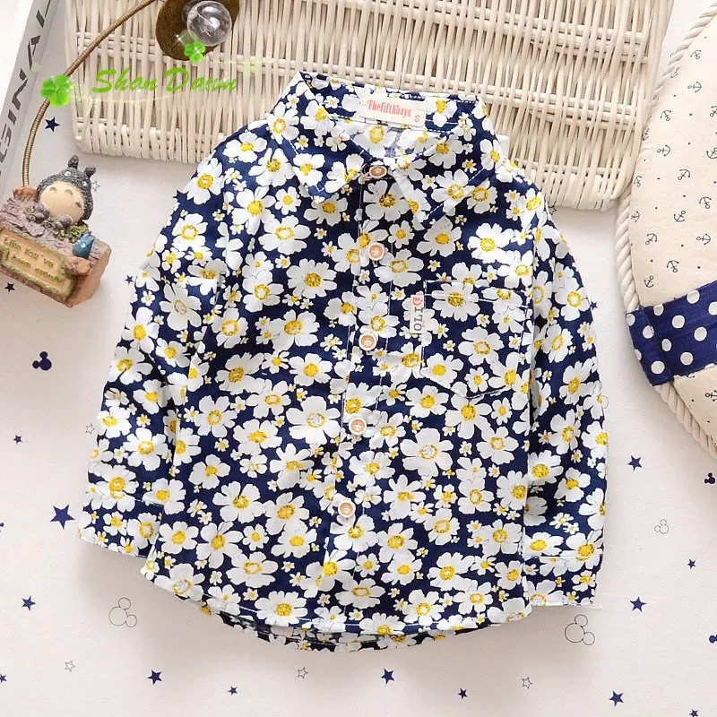 2018 spring and autumn children's thin shirts,Long sleeve ,boys flowers