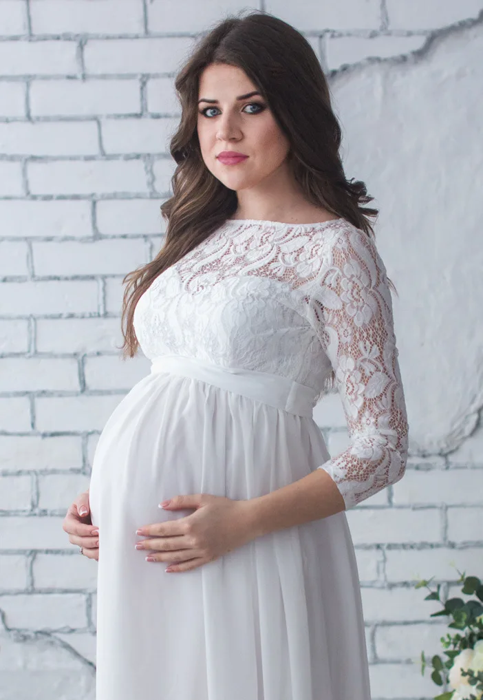 Maternity Clothes Pregnancy Wedding Dresses Pregnant Women Lace Evening Dress Pregnancy Gown Dress Vestidos Ropa Embarazada