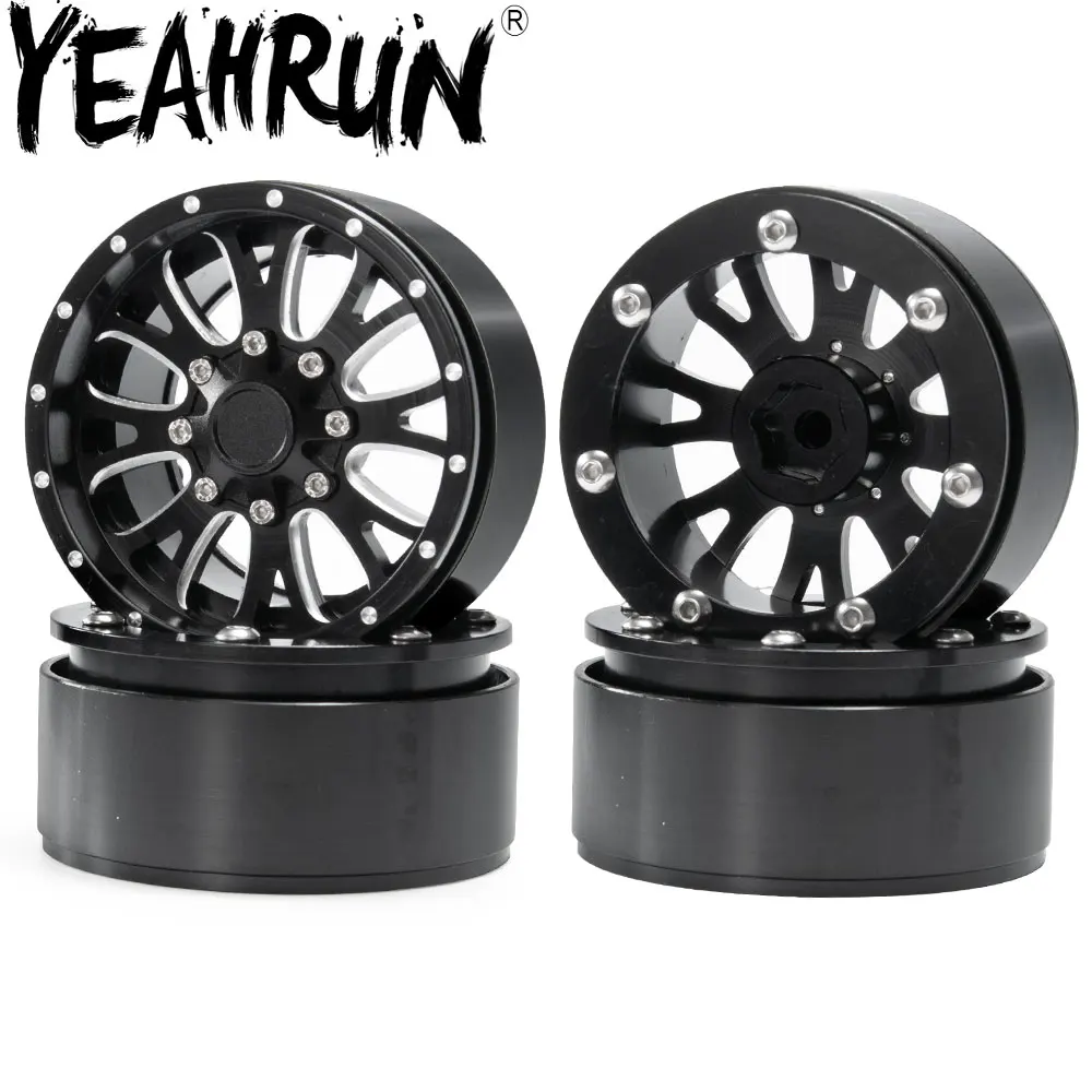

YEAHRUN 1/4/5pcs Alloy Metal 2.2" Beadlock Wheel Rims for 1/10 RC Crawler Axial Wraith D90