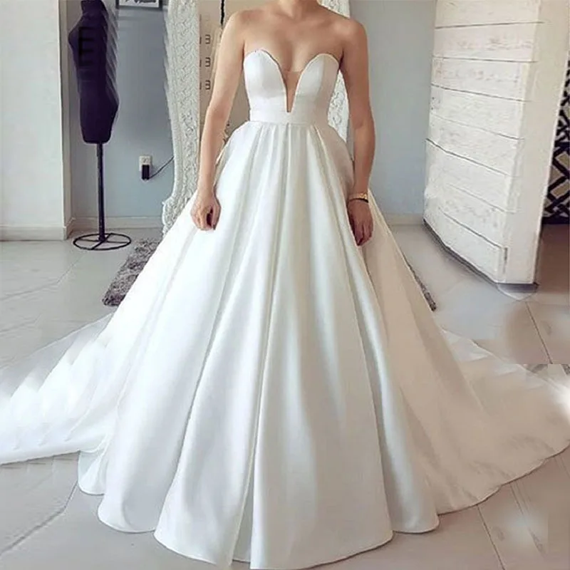 Princess Ball Gown White Ivory Wedding Dress Arabic Bride Bridal Dress ...