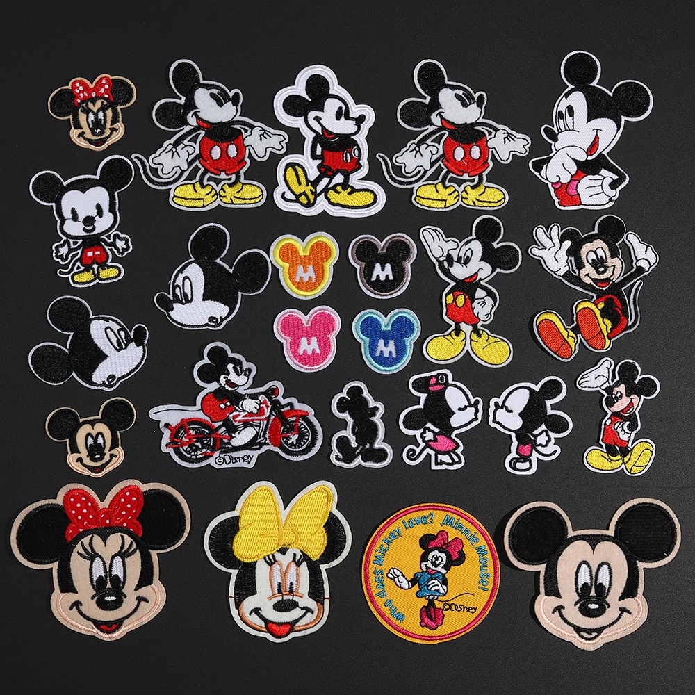 

Mix Design Mickey Minnie Patch Iron On Cartoon Patches For Clothing Cheap Sewing Embroidery Patches For Kids Clothes Appliques