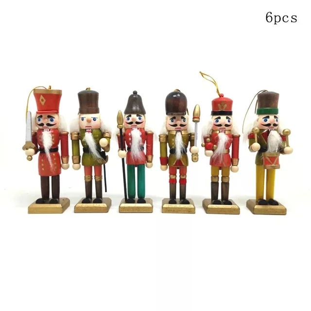 6pcs wooden nutcracker vintage doll toy soldier puppet desk top decoration - Wooden Toy Soldiers Christmas Decorations 6pcs wooden nutcracker vintage doll toy soldier puppet desk top decoration - Wooden Toy Soldiers Christmas Decorations