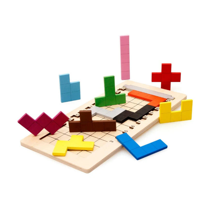 

Chanycore Baby Learning Educational Wooden Toys Puzzle Jigsaw Board Shape Tetris Matching Enlightenment Kids Gifts 4071