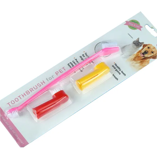 pet dog cat toothbrush finger toothbrush cleaning teeth dental care