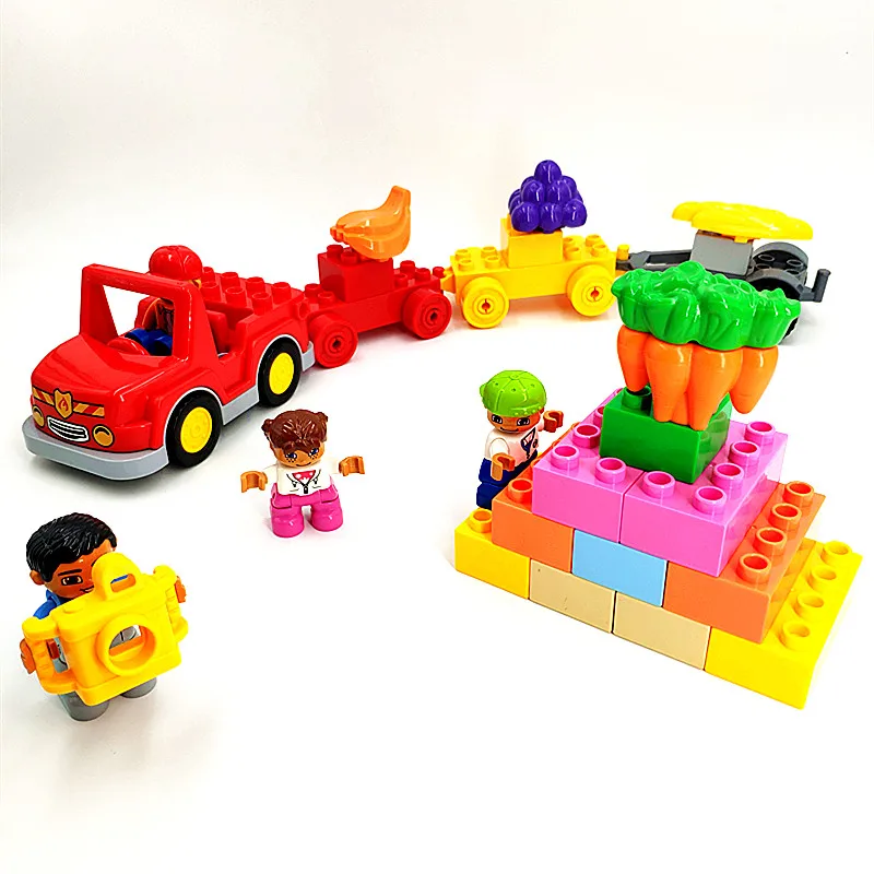 

Diy Large Size Building Blocks Car Fruit Camera Family Figures Accessories Compatible with Legoingly Duploed Toys For Children
