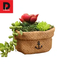 Dehomy Small Sacks Flower Pot Micro-landscape Pieces Of Resin Multi-flower Pots Garden Decor Fabrics Incorporating Flower Pot