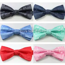 Галстуки Coachella синий, серый, красный, Зеленый жаккардовый тканый Пейсли регулируемый галстук-бабочка для взрослых бабочка для смокинга Бабочка Предварительно завязывается