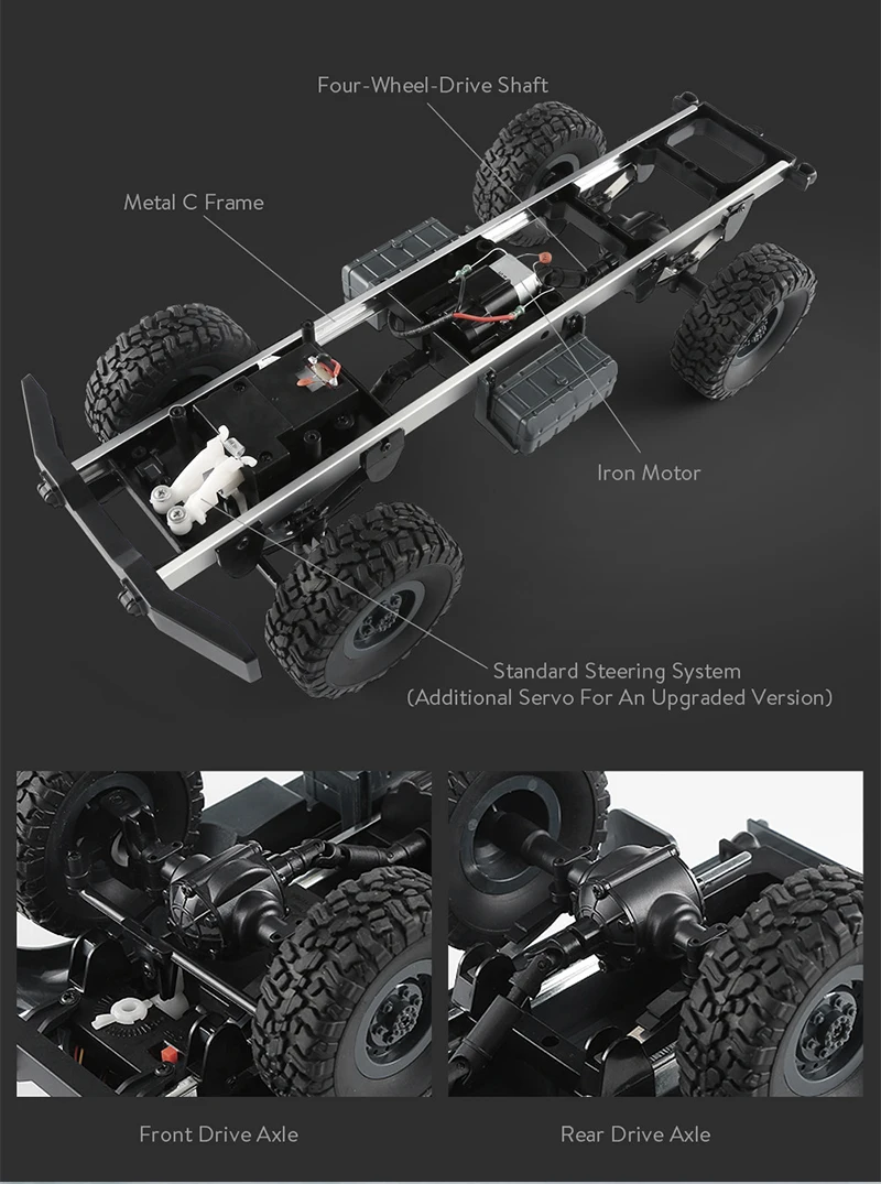 JJRC Q60 1:16 2,4G 6WD RC внедорожный машинный с дистанционным управлением привод гусеничный военный Радиоуправляемый грузовик электрическая игрушка для детей подарок