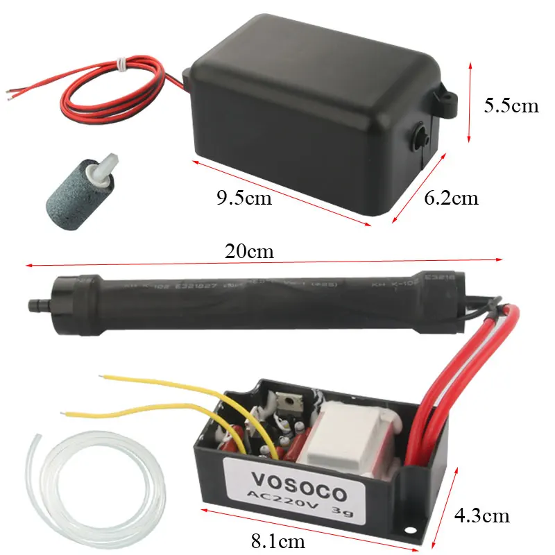 3000 мг/ч генератор озона, очиститель фруктов, овощей, мяса, еды, воды, воздушный аквариум, стерилизатор воздуха, очиститель, озонатор для лечения, 220 В
