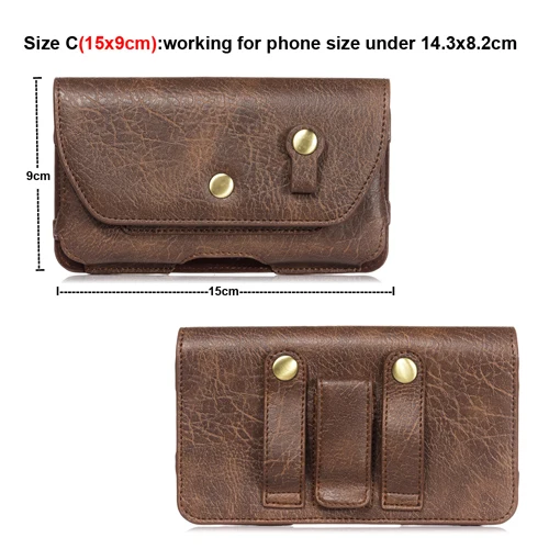 Leather Belt Clip Phone Case for Men - Waist Bag and Holster Pouch