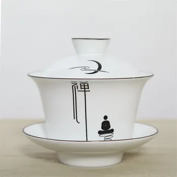 

PINNY White Porcelain Gaiwan Tea Set Ceramic Kung Fu Teapots Porcelain Tea Cup Set Chinese Tea Service Convenience Office