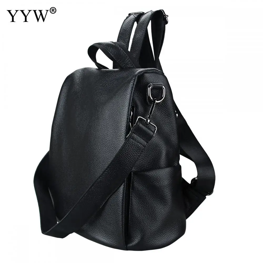 

High Quality PU Leather Multifunction Backpack Durable Straps Casual Knapsack Large Capacity Softbag Shoulder Bags Women Men
