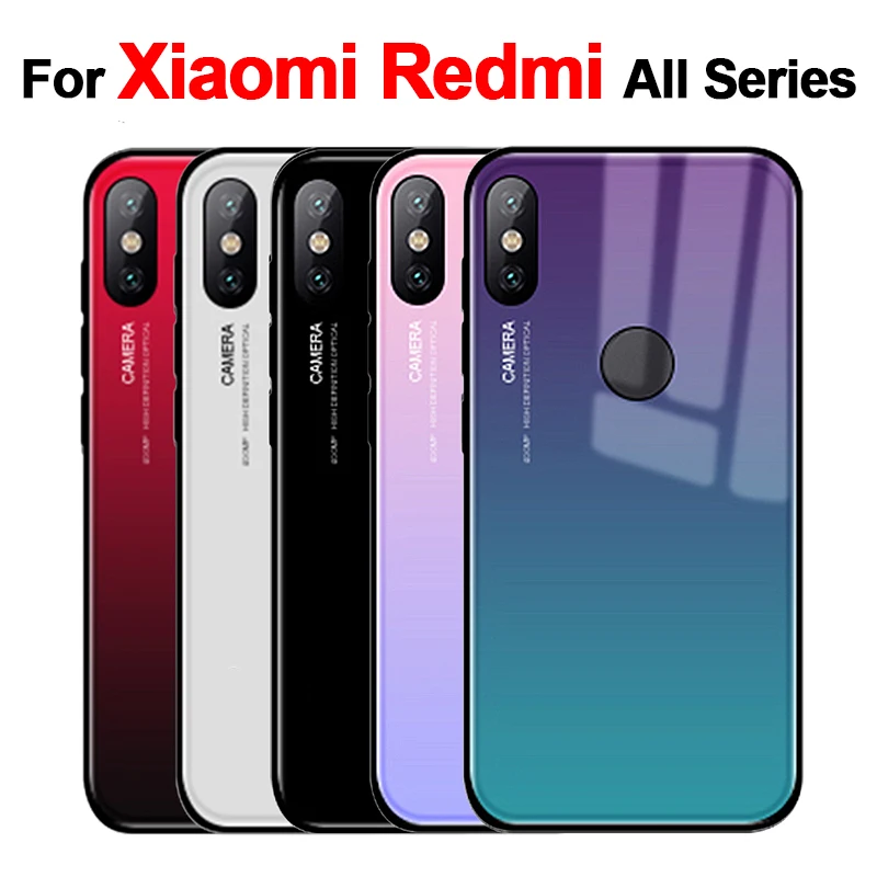 

Cover on phone xiomi redmi note 4x 5 Pro Plus S2 5A 4 X 6 Glass Coque For Xiaomi Xaomi Gradient Covers Shell Luxury Housing X4