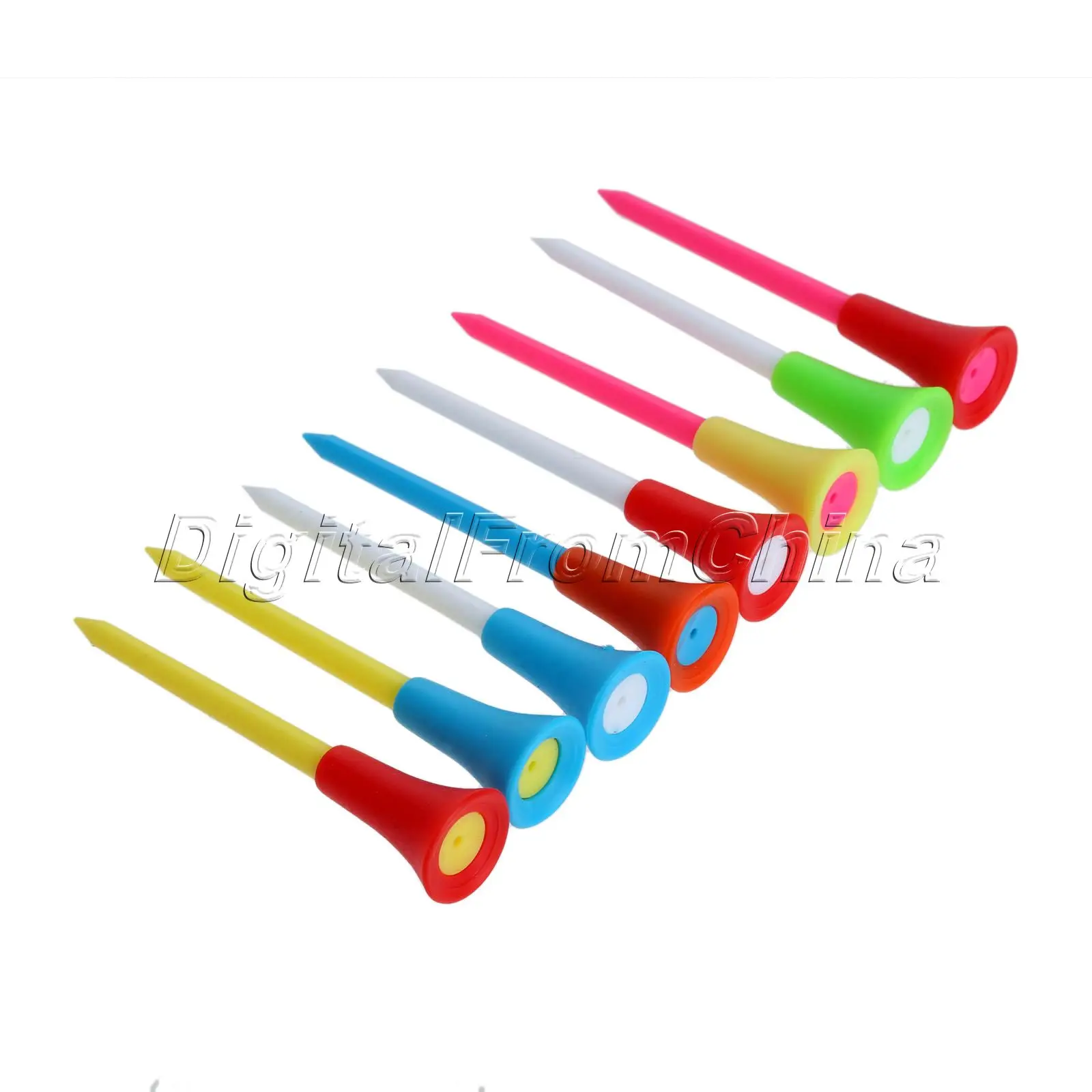 

100Pcs/Bag Multi Color Plastic Golf Tees 83mm Durable Rubber Cushion Top Golf Tee Golf Accessories Sports Gift Entertainment NEW