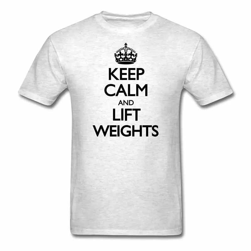 2018 Новое поступление футболка новые женские короткие Смешные Экипаж шеи Keep Calm поднимать тяжести футболка