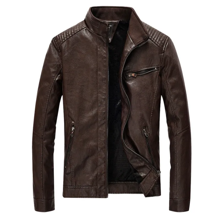 Для мужчин Кожаная куртка Демисезонный мотоциклетные Кожаные Куртки модные высокое качество PU Biker Jacket мужской пальто 4XL 5XL