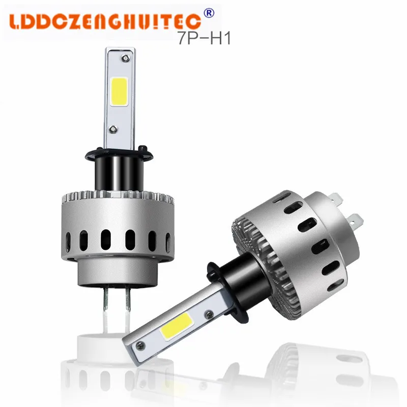 LDDCZENGHUITEC 7P H4 H7 H11 Светодиодный фонарь COB Chips H1 9005 9006 50 Вт Авто Стайлинг светодиодный