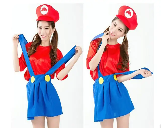 adults women cosplay super mario brothers costume halloween super
