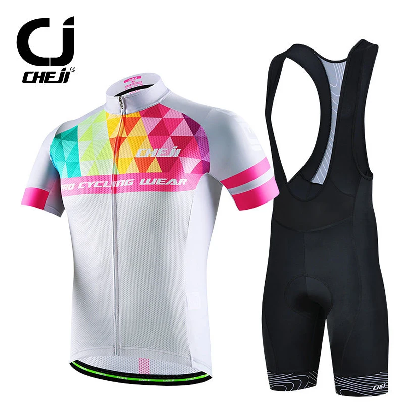 Womens Cycling Clothing Short Sleeve Bike Jersey Sets Bib Shorts Summer