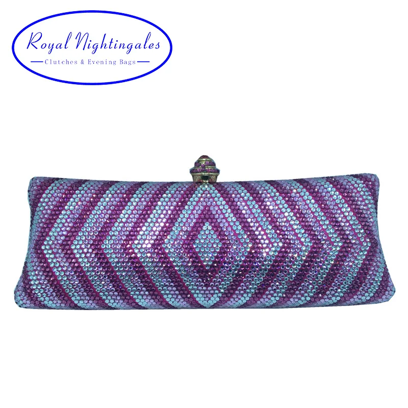 

Quality Hard Case Box Clutch Pink Crystal Clutches and Evening Bags for Prom Bridal Evening Party