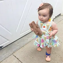 Г., комбинезон для новорожденных девочек, сладкое мороженое, платье очаровательный мягкий хлопковый комбинезон, пляжный костюм, одежда бальное платье с принтом