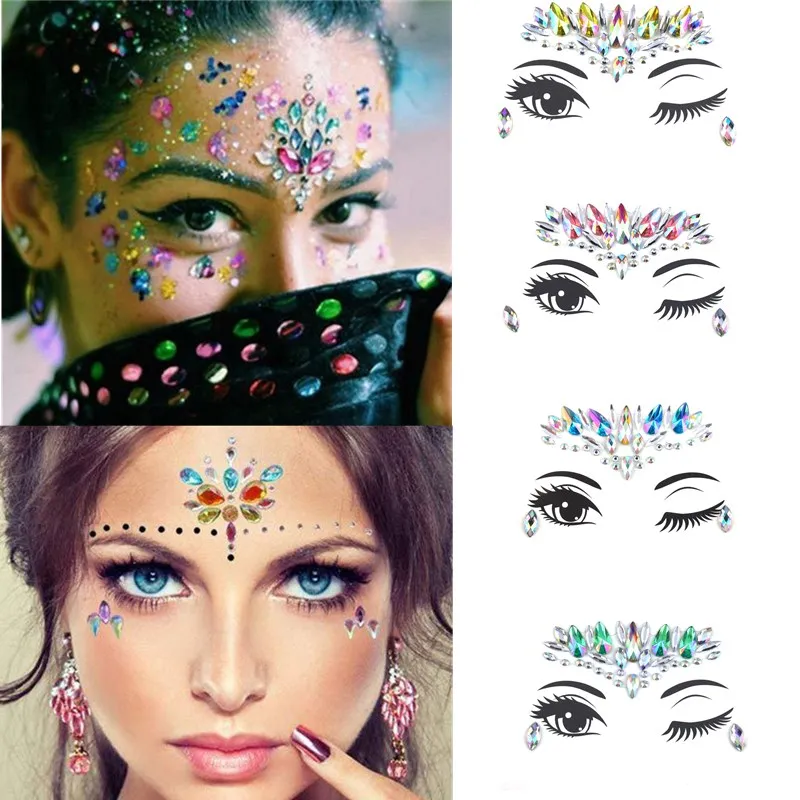 1 قطعة DIY الحاجب الوجه الجسم الفن لاصق كريستال بريق جواهر مهرجان حزب عيون لصاقات وشم ماكياج عيد الميلاد ديكور 1 قطعة DIY الحاجب الوجه الجسم الفن لاصق كريستال بريق جواهر مهرجان حزب عيون لصاقات وشم ماكياج عيد الميلاد ديكور