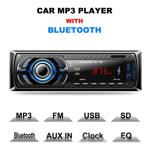Best Offers RK-523 One Din Car Radio FM DC 12V Fixed panel Car Audio MP3 player with Bluetooth USB SD AUX IN Remote Control RK- 523 7388 IC Best Offers RK-523 One Din Car Radio FM DC 12V Fixed panel Car Audio MP3 player with Bluetooth USB SD AUX IN Remote Control RK- 523 7388 IC