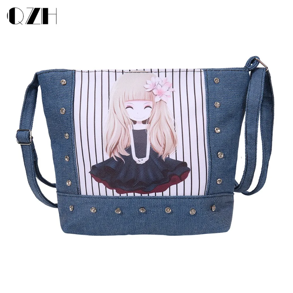  2019 Denim Bags For Students Kids Boys Bookbags Children Min Messenger Bags for kindergarten girl c - 32707208660