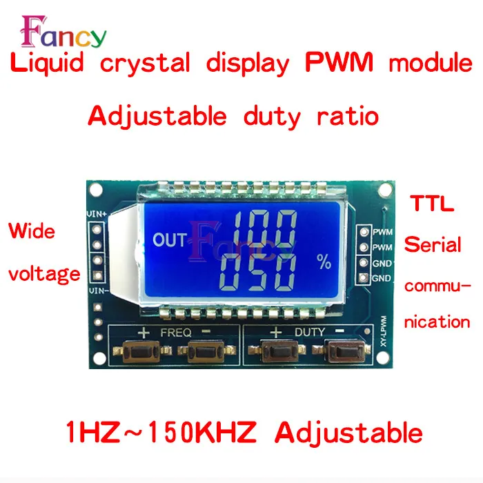 Генератор сигналов PWM частота импульсов рабочий цикл регулируемый модуль ЖК-дисплей Дисплей 1Hz-150Khz 3,3 V-30 V PWM плата Модуль гибкий кабель