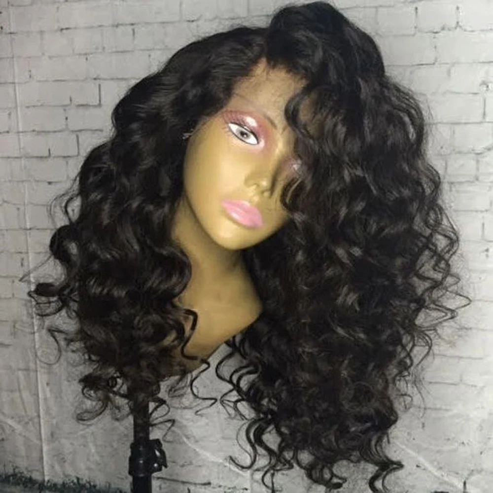 

Eversilky Lace Front Human Hair Wigs Short Deep Wave Lace Wig Pre Plucked Natural Hairline Wet And Wavy Free Part Black Wig