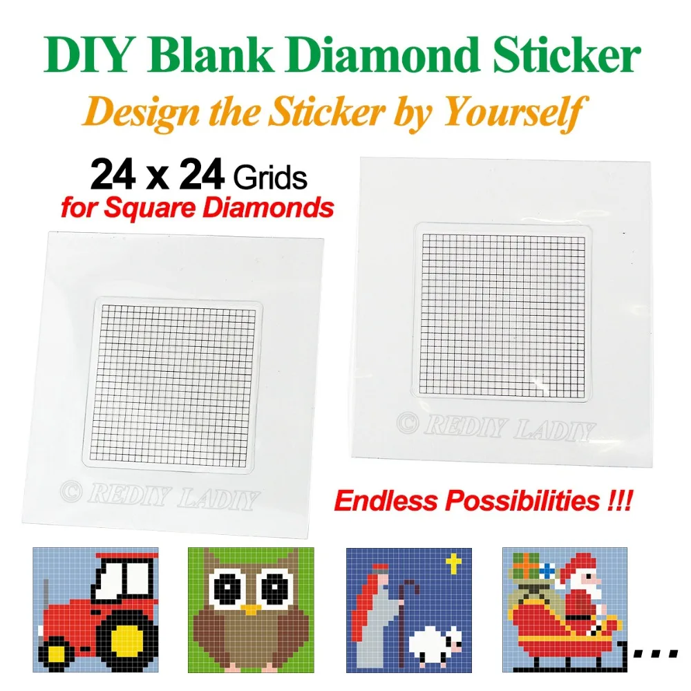 

Diamond Painting Full Square Diamond Mosaic 24x24 Blank Transparent Diamond Sticker Pixel Art Hobby & Crafts Diamond Embroidery