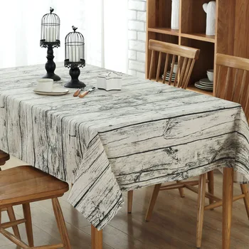

Europe Type Style Is Contracted Wood Grain Cotton And Linen Table Cloth Dust Tea Table Cloth Cover
